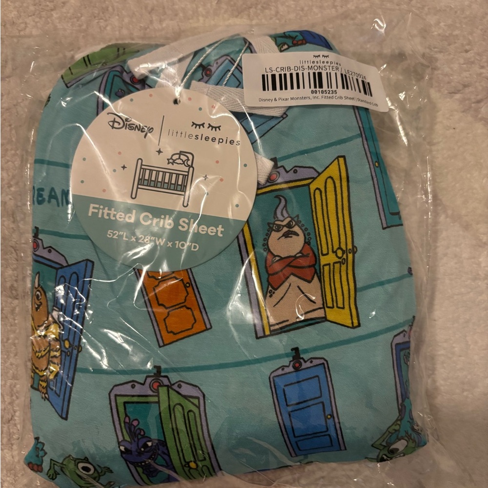 Little Sleepies Monsters Inc crib sheet